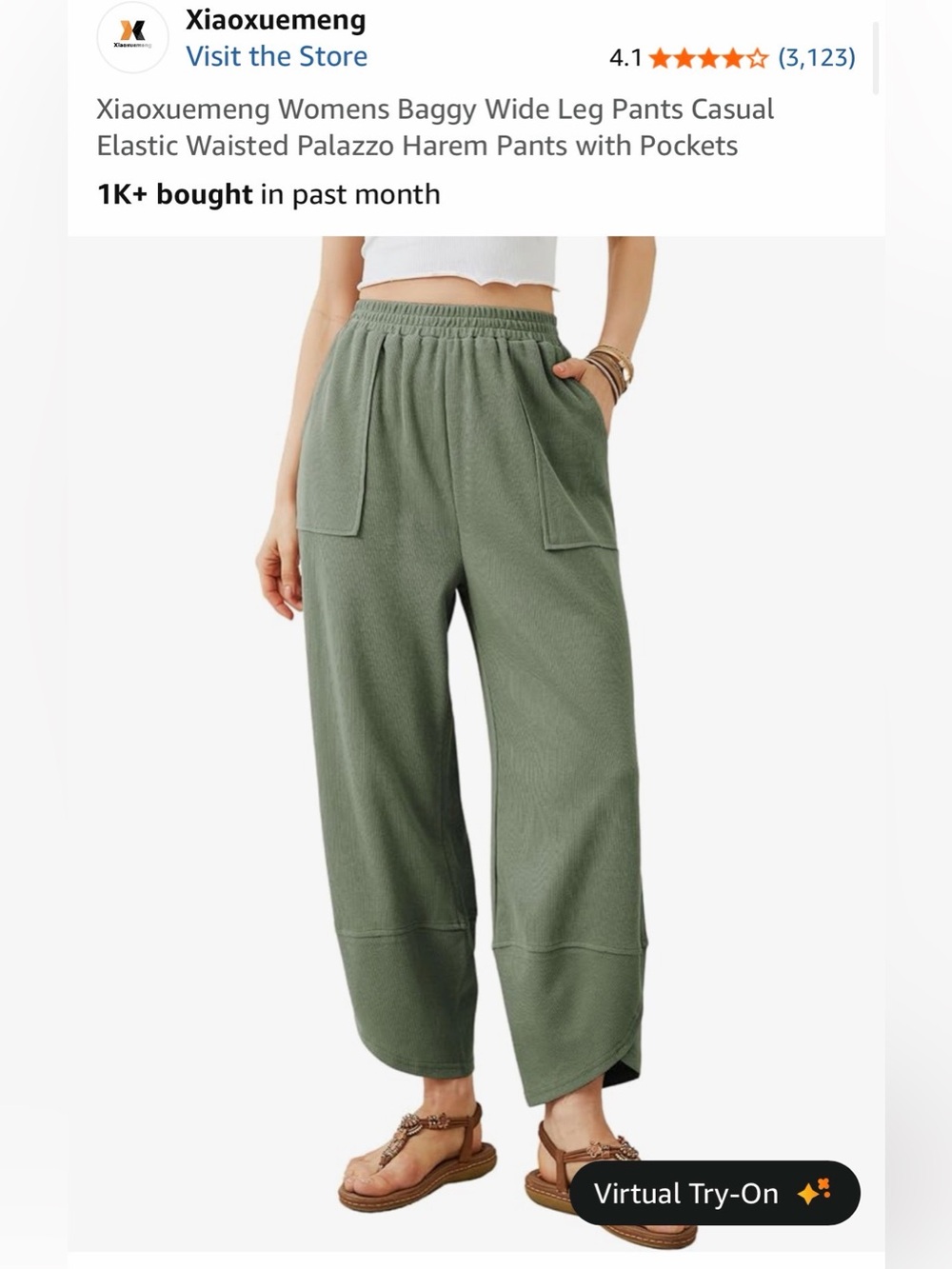 Women's Black Baggy Wide Leg Pants with Elastic Waist